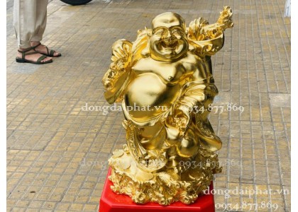 Tượng Phật Di lặc dát vàng - Đồng Đại Phát - Công Ty TNHH Đồ Đồng Truyền Thống